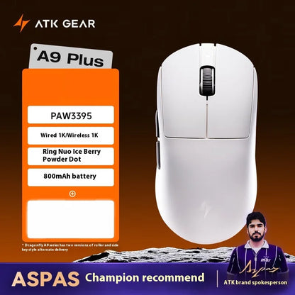 ATK A9 Ultra kabellose Gaming-Maus, Tri-Mode, 8K, 53g, leicht, A9/A9 SE/A9 Plus/A9 Pro Gaming-Maus, E-Sports-PC, personalisiertes Geschenk
