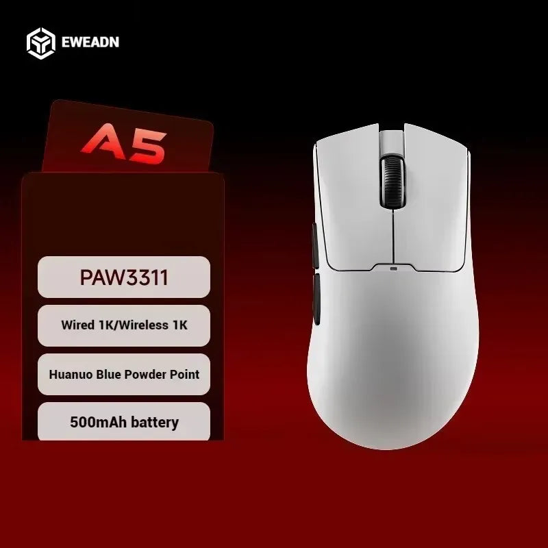 EWEADN A5 Pro Ultra wireless Lightweight Mouse Three-mode Paw3395/3311 22K/26KDPI Low Latency Gaming Mouse