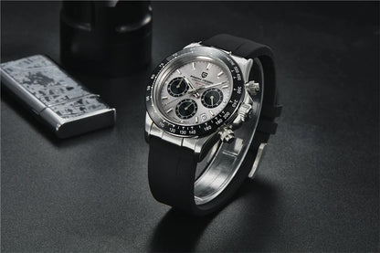 PAGANI DESIGN V2 40MM Meteorite dial Men Quartz Watches Sapphire Retro Chronograph  Waterproof Watch For Men Reloj0 hombr