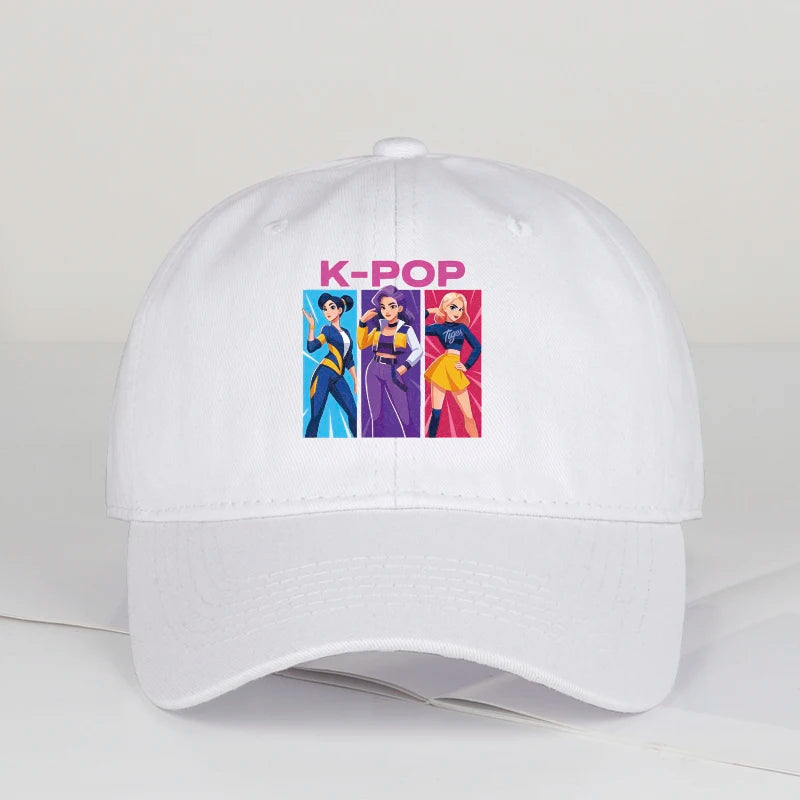 K-POP Girl Group Cartoon Baseball Cap Men Women Casual Adjustable Vintage Dad Hat Y2K Kpop Fan Sun Hat