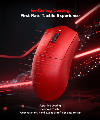 Ratón gaming KYSONA serie Jupiter con cable e inalámbrico, 8Khz, sensor PAW3950, Bluetooth, 46g, recargable, controlador web para PC y portátil