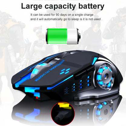 Rechargeable Wireless Gaming Mouse – Silent Bluetooth/USB, RGB Backlight, E-Sports for PC