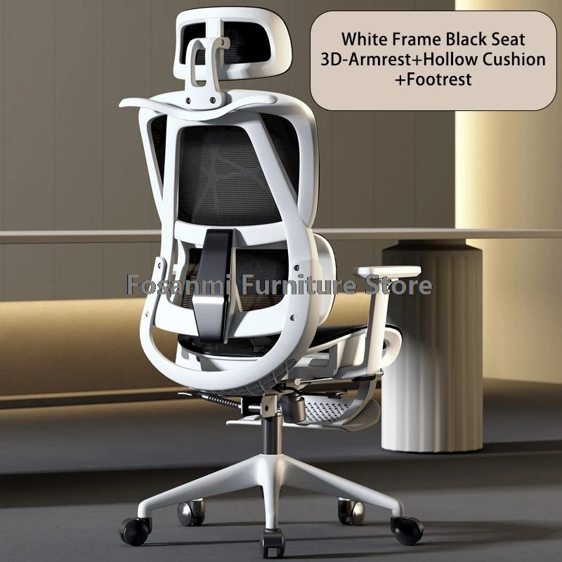 Silla de oficina ergonómica para ordenador con malla transpirable, reposabrazos, soporte lumbar ajustable, reposacabezas y diseño para escritorio, hogar y gaming