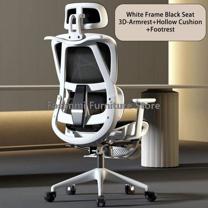 Silla de oficina ergonómica para ordenador con malla transpirable, reposabrazos, soporte lumbar ajustable, reposacabezas y diseño para escritorio, hogar y gaming
