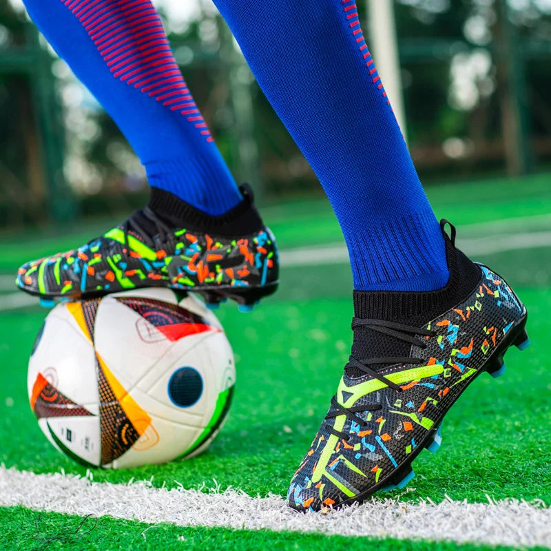 Chuteiras de Futebol Profissionais para Homem em Malha Respirável, Chuteiras Antiderrapantes Rápidas, Sapatilhas de Moda para Relva Artificial, Sapatos de Futebol Masculinos