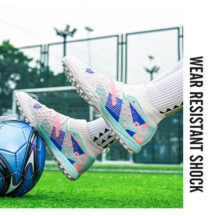 Football Boots Men Professional Soccer Shoes Sneakers Field Long Spikes Outdoor Competition Non-Slip Comfortable Training Shoes