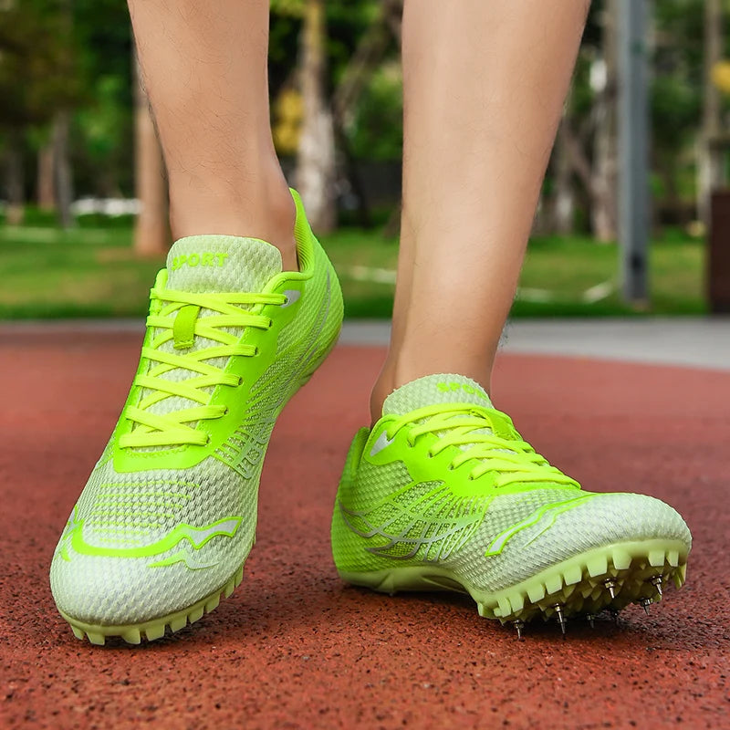 Outdoor Men Woman Track & Field Running Shoes Professional Competition Nail Sneakers Anti-Slip Student Training Shoes