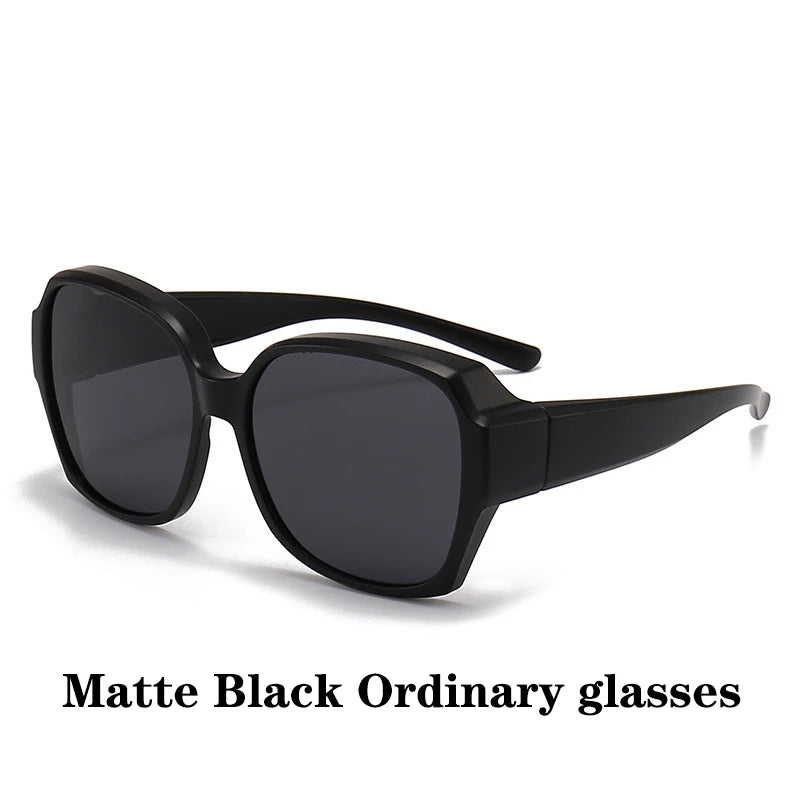 Fashion Round Polarized Sunglasses Cover Over Myopia Prescription Glasses Portable Men Women Vintage Fishing Driving Eyewear