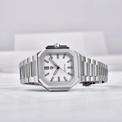 Reloj cuadrado de cuarzo para hombre PAGANI DESIGN New V2, marca de lujo premium, deportivo, resistente al agua, de zafiro y acero inoxidable