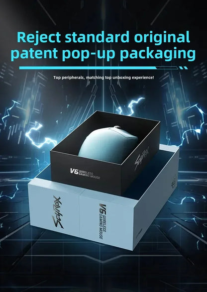 SCYROX V6 Non-Porous Wireless Mouse Esports 40g 750IPS with 8K Receiver Fast Response 3950 High Quality 8KHz Gaming Mouse