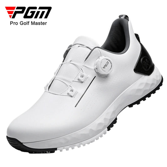 PGM Men's Golf Shoes, Comfortable Cushioned Sneakers with Knobs, Lace-Up, Waterproof and Anti-Slip, Height Increase XZ408