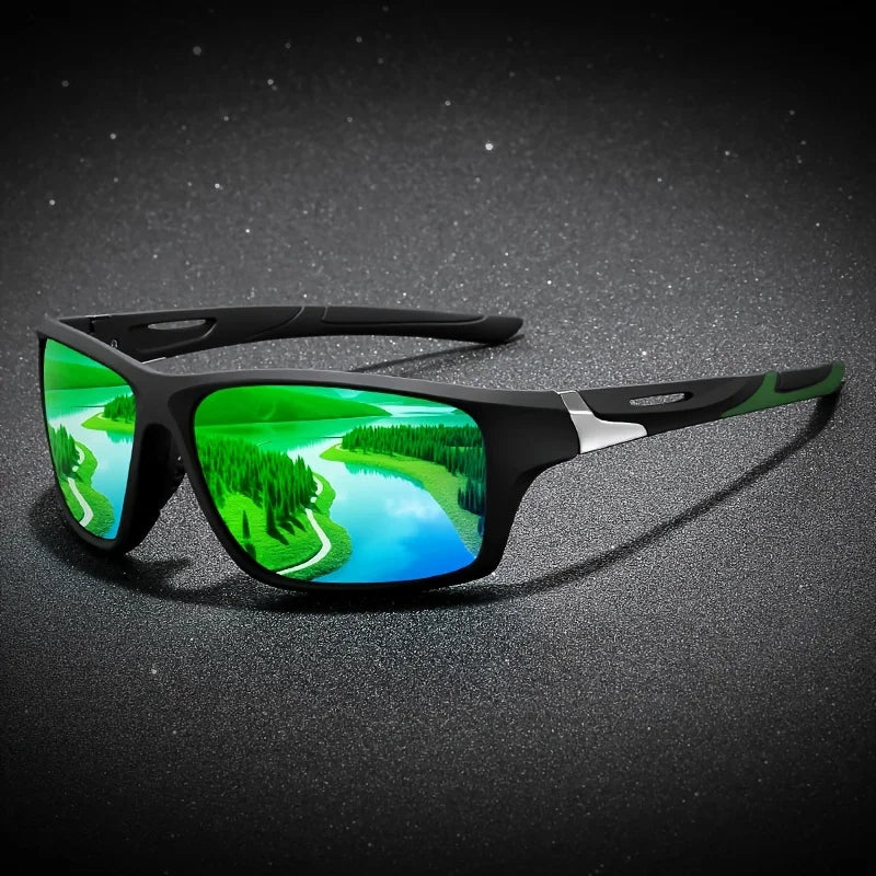 New Polarized Sports Sunglasses for Men, High-Quality TAC Lens Frame, Full Rim, UV Protection, Alloy Decorative, for Climbing