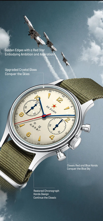 Reloj mecánico para hombre Seagull 1963 International Edition, reloj de piloto ST1901, cronógrafo retro de pulsera, aviación de la Fuerza Aérea, nuevo