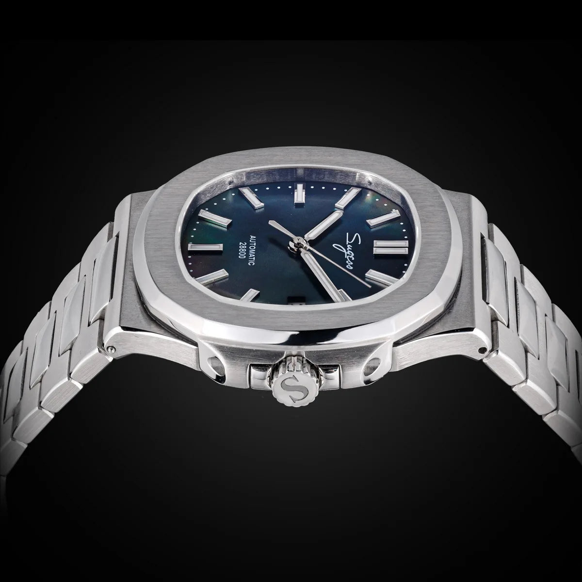 Orologio da uomo Sugess automatico meccanico, movimento Miyota 9015, quadrante MOP, luminoso, impermeabile 5bar, bracciale di lusso S466