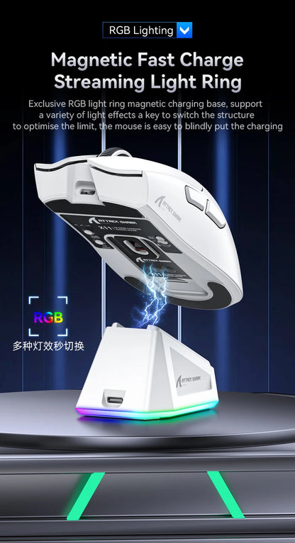 ATTACK SHARK X11 Tri-Mode Lightweight Gaming Mouse with PAW3311, 22000DPI, 400IPS, 40G, 59g, Magnetic Fast Charging, RGB Backlight