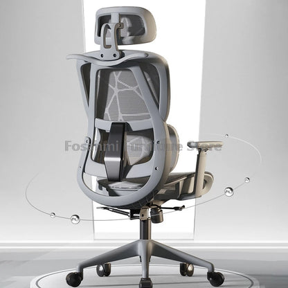 Silla de oficina ergonómica para ordenador con malla transpirable, reposabrazos, soporte lumbar ajustable, reposacabezas y diseño para escritorio, hogar y gaming