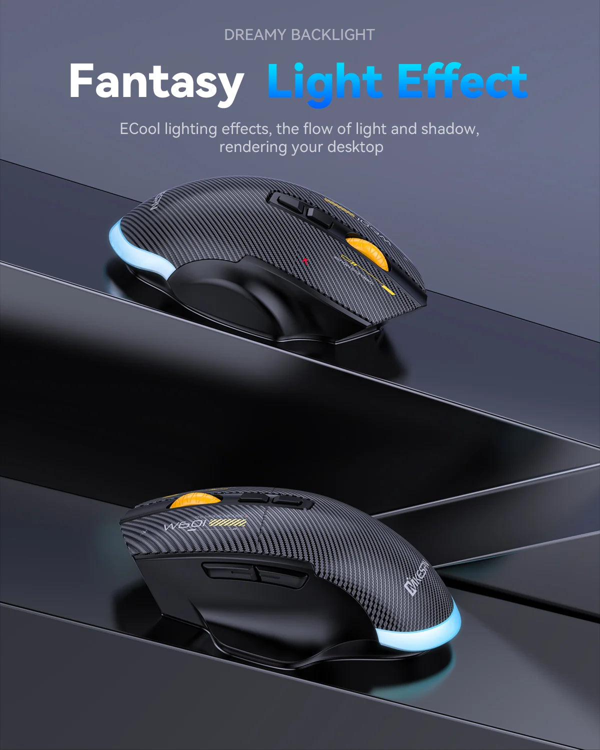Mouse da gaming wireless Bluetooth, 12800 DPI, mouse RGB cablato/wireless con 7 pulsanti programmabili, per PC, laptop e gaming
