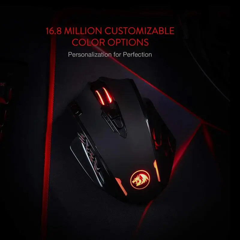 Redragon M913 Wireless Gaming Mouse, 16000 DPI RGB Gaming Mouse, Dual Mode Wired & 2.4GHz Wireless Gaming Mouse with 16 Programmable Buttons