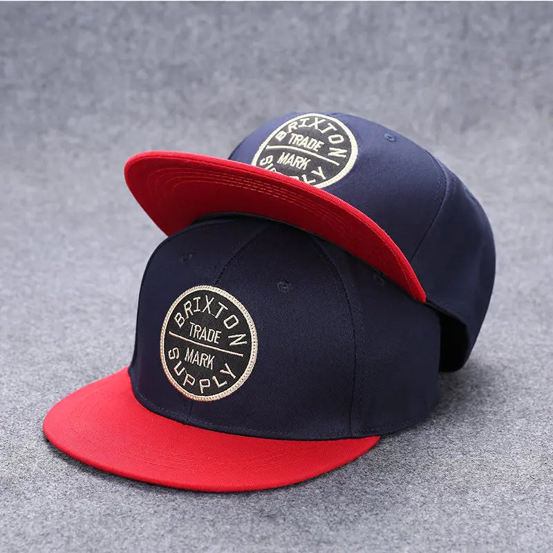 Men's Letter Embroidery Tide All-Match Flat Brim Baseball Cap Ladies Summer Hip-Hop Hat Outdoor Shade Adjustable Peaked Cap
