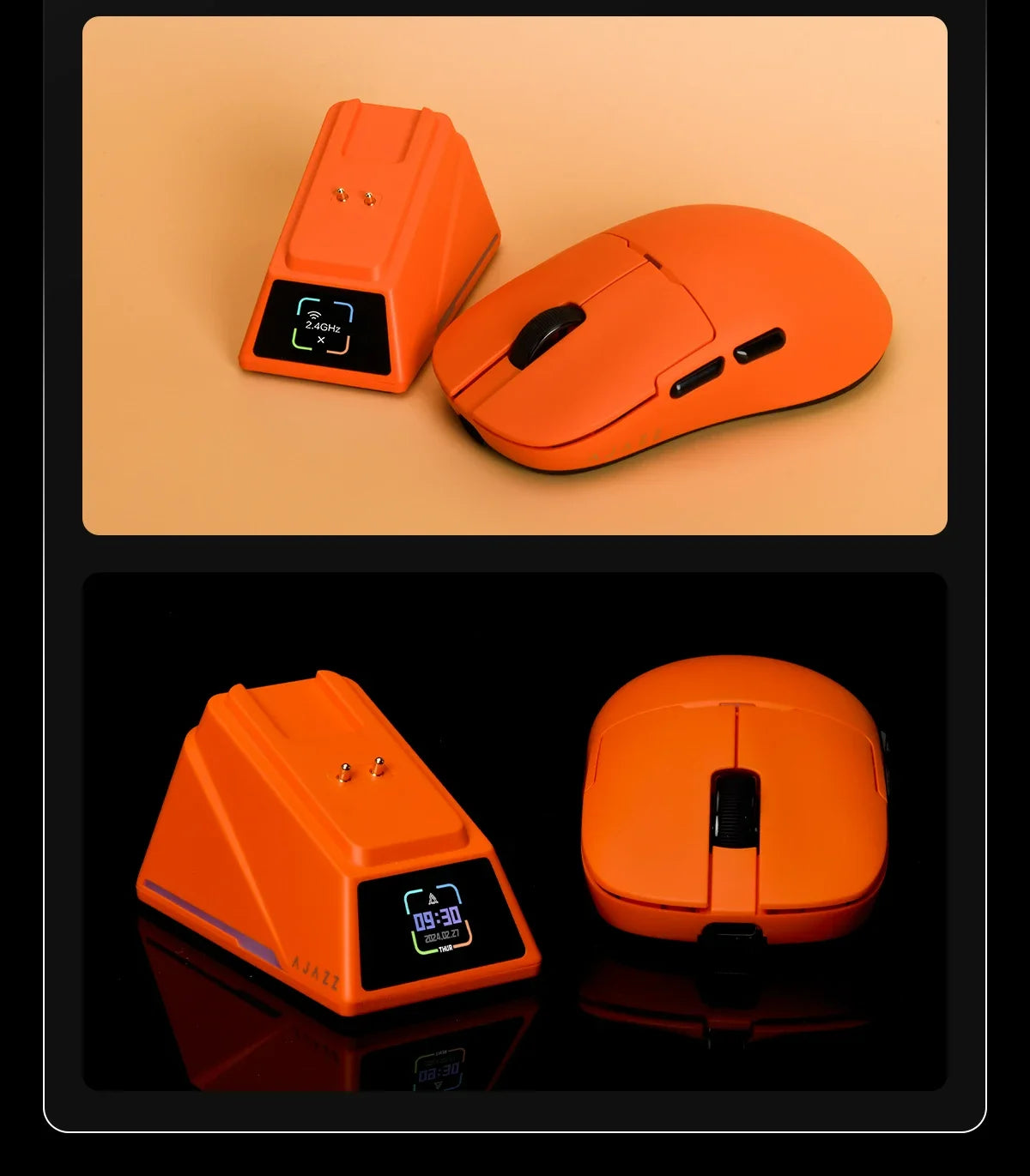 Ajazz AJ159 PRO/APEX Gaming Mouse 8000Hz Rebound Rate Paw3950 Color Screen Magnetic Stand AJ159P Office & Gaming