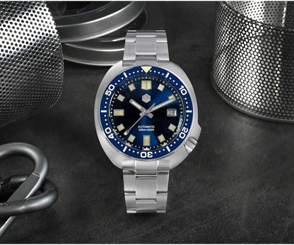 San Martin Turtle Men's Diver Watch 44mm NH35 Automatic Mechanical Wristwatch Sapphire Waterproof 200m Luminous Watches SN0047