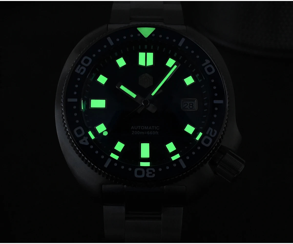 San Martin Turtle Men's Diver Watch 44mm NH35 Automatic Mechanical Wristwatch Sapphire Waterproof 200m Luminous Watches SN0047