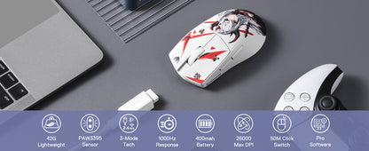 Mouse gaming Redragon M916AK PRO 3-Mode Anime 42G ultraleggero 26K DPI con pulsanti completamente programmabili